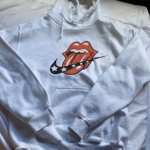 Custom nike/rolling stones sweatshirt women small